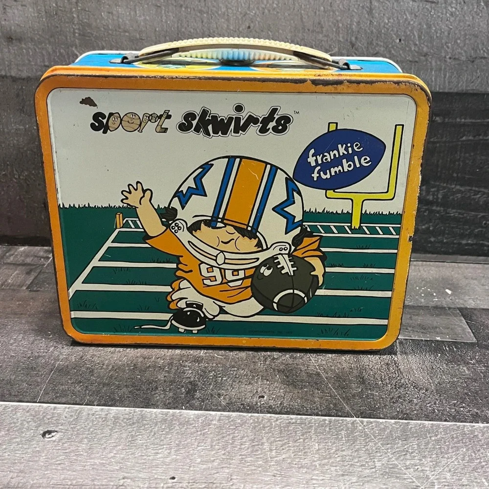 Vintage 1972 Sport Skwirts Metal Lunch Box Ohio Art Jimmy Blooper Frankie Fumble